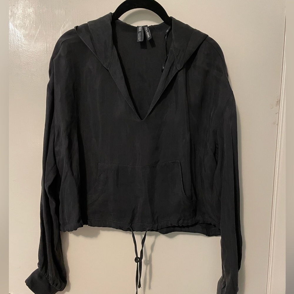 Zara hooded silky top